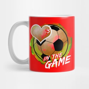 Soccer - Hearts In The Game - Dirty Orange Mug